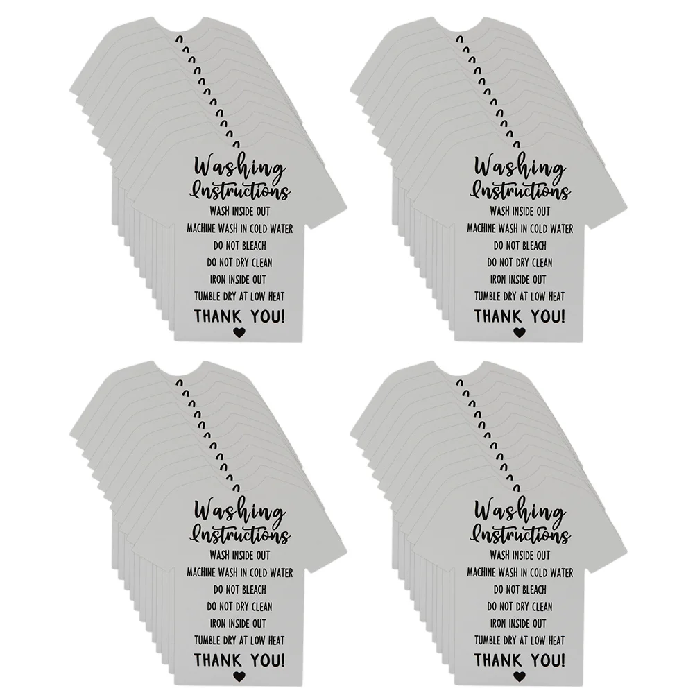 

100 Pcs Shirt Care Instructions Cards Paper Small Size Easy Insert Clothing Making Supplies Tags Wash Guide Card