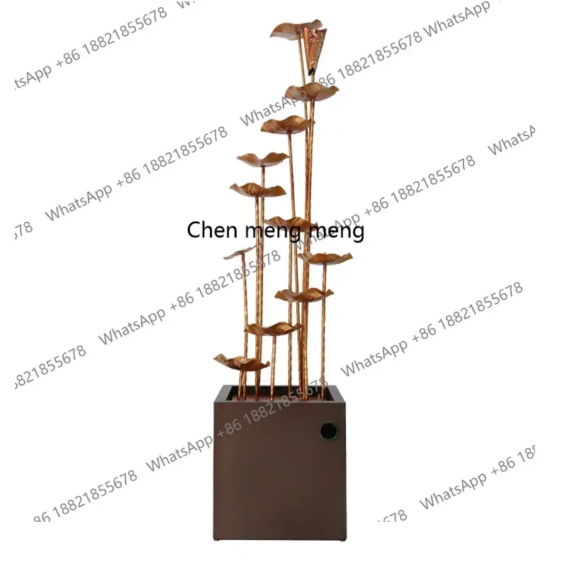 Floor-to-ceiling lotus leaf flowing water ornament, decoration, Chinese-style decoration, TV cabinet, hotel humidifier
