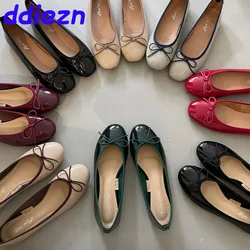 Shallow Female Soft Round Toe Ladies Flats With Shoes Slides Footwear Fashion Butterfly-Knot Women Ballet Flats Dance Shoes