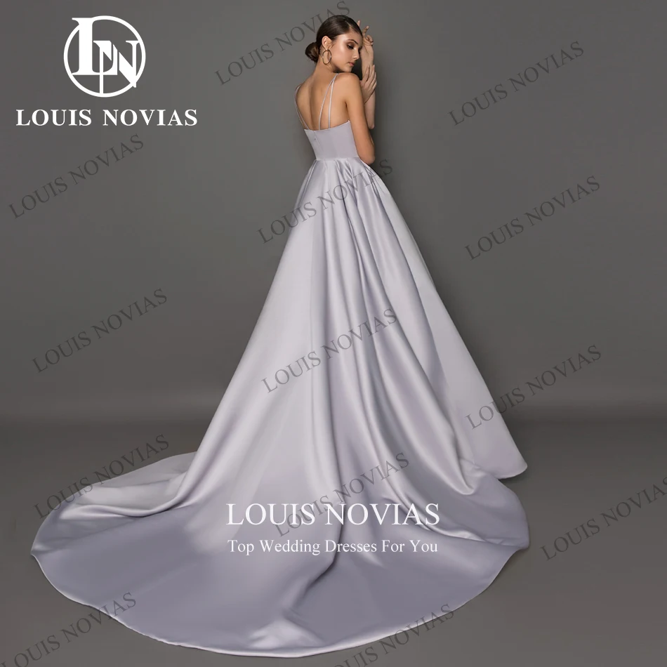 LOUIS NOVIAS Charming Evening Dresses 2022 Elegant Sweetheart Spaghetti Strap Court Train Formal Dresses Woman Vestidos De Noche