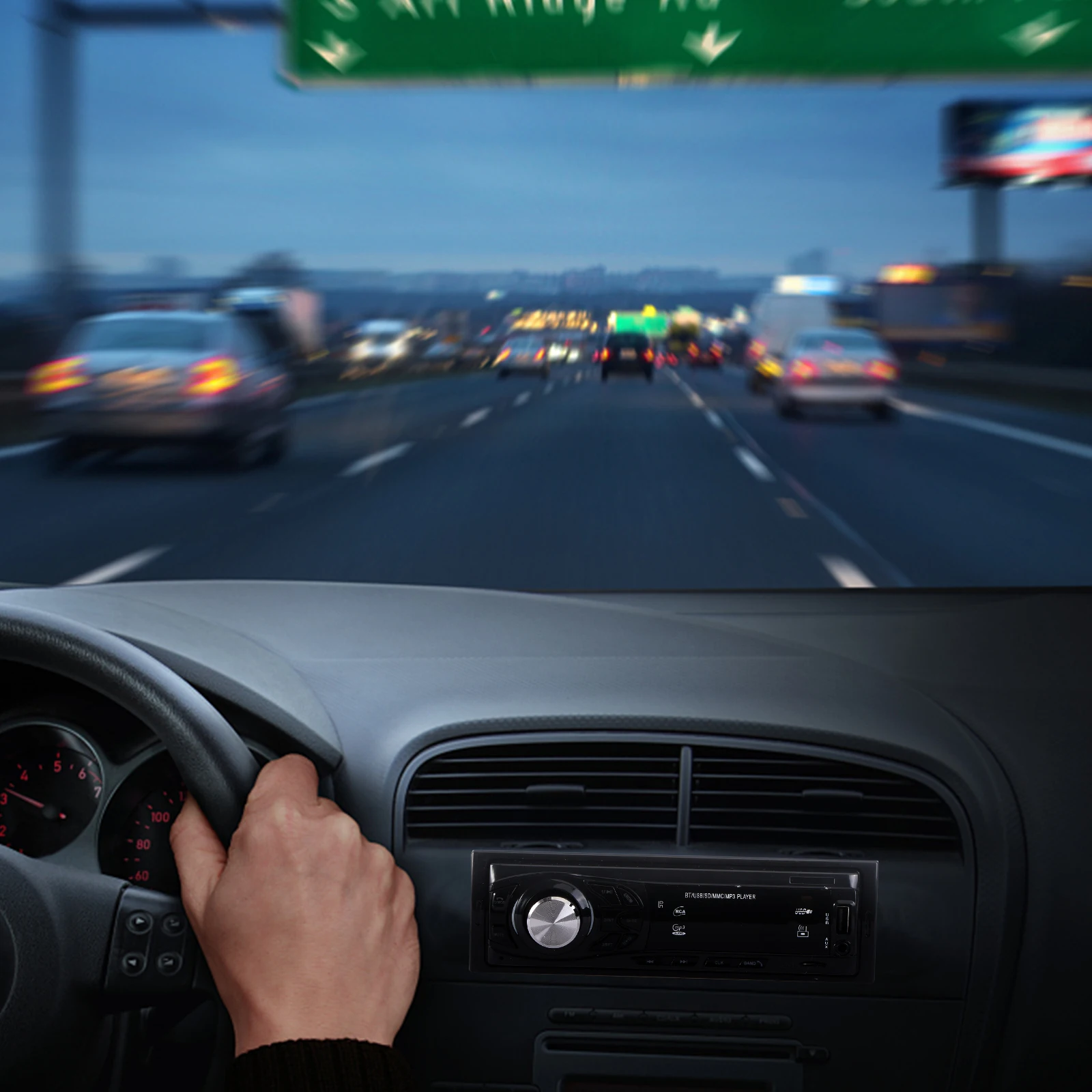 

FM Wireless Car Player USB Drive Car Music Player LED Display Handsfree Phone AUX IN RCA OUT (Black)