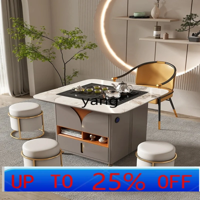 

LH Modern Simple Mobile Tea Table Household Multifunctional Fully Automatic Tea Brewing Table Light Luxury Tea Cart