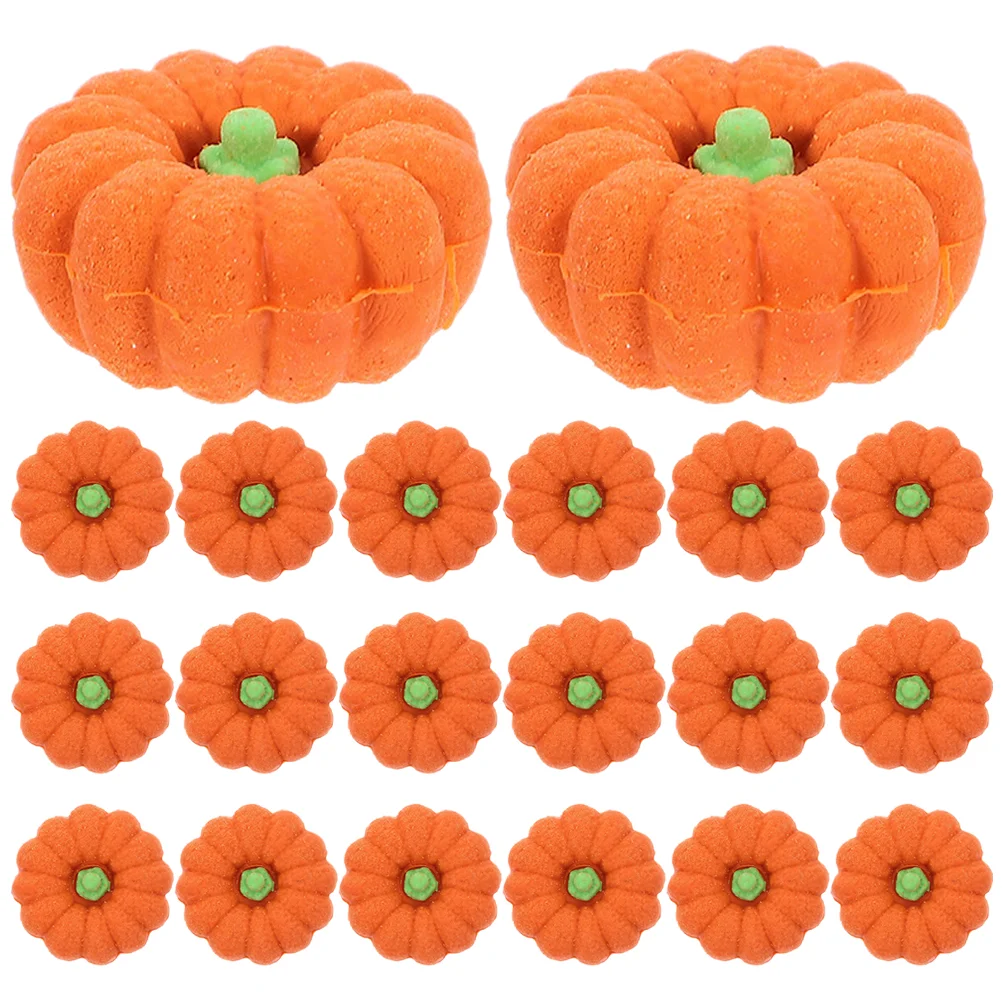 20 Pcs Halloween Simulated Food Pumpkin Eraser Bulk Erasers for Kids Portable Cute Drawing Award Accessory Child Student