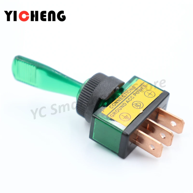 Interruptor 12v rocker do carro iluminado, 4 unidades, 20a interruptor rocker vermelho azul verde amarelo