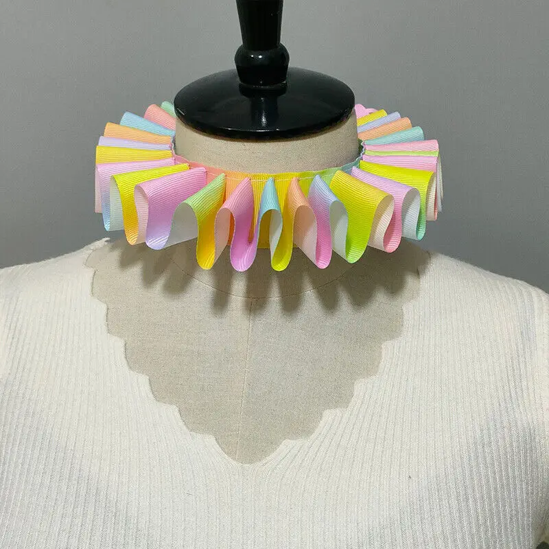 Faux col à volants victorien Renaissance, 1 pièce, ras du cou de Clown Cosplay, accessoires de Costume d'halloween, accessoire de photographie
