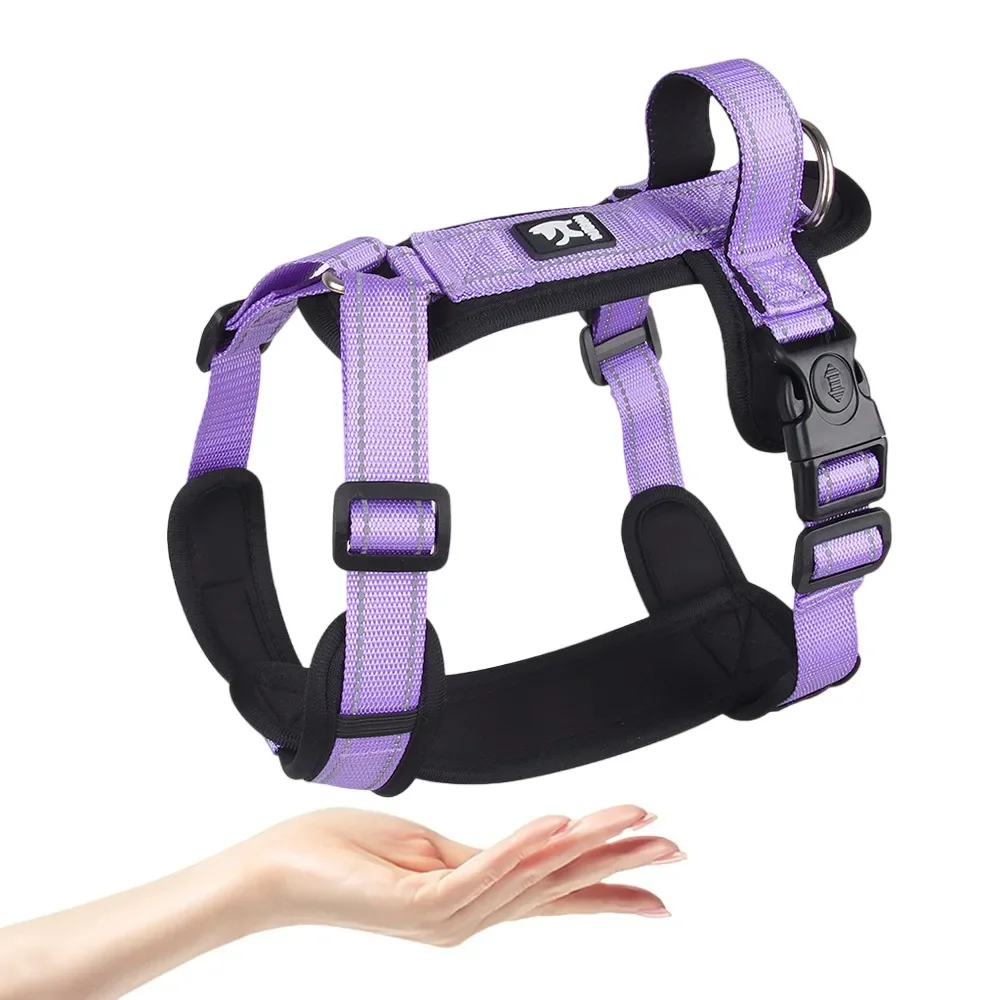 Anti-Escape Dog Harness with Handle Reflective Nylon Dog Harness Vest  Small Medium Dogs French Bulldog Walking Pet Supplies Dog