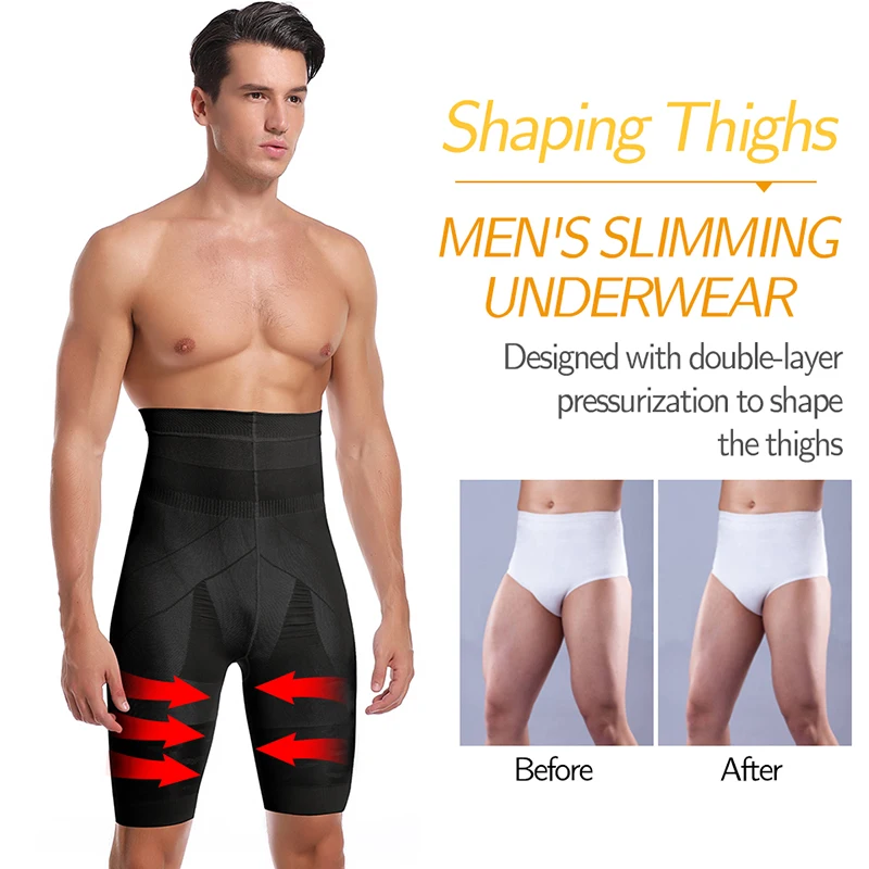 Men Body Shaper Tummy Control Shorts Shapewear Belly Girdle Boxer Briefs High Waisted Slimming Underwear Leg Compression Panties