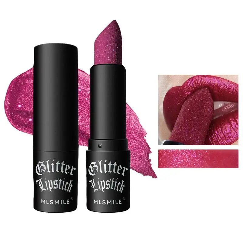 Glitter Lipstick Diamond Shiny Lipstick Shimmer Lipstick Wodoodporny matowy balsam do ust Diamond Pearlescent Metallics Lipstick