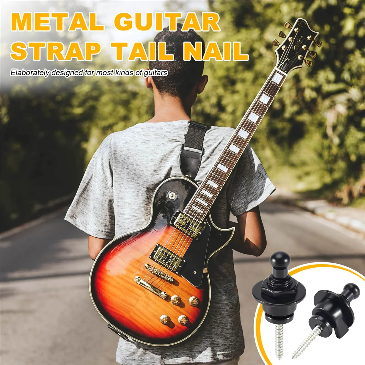 

AA85 2pcs Guitar Strap Lock Pin Peg Buttons Skidproof Straplock Guitar Bass Parts Hot