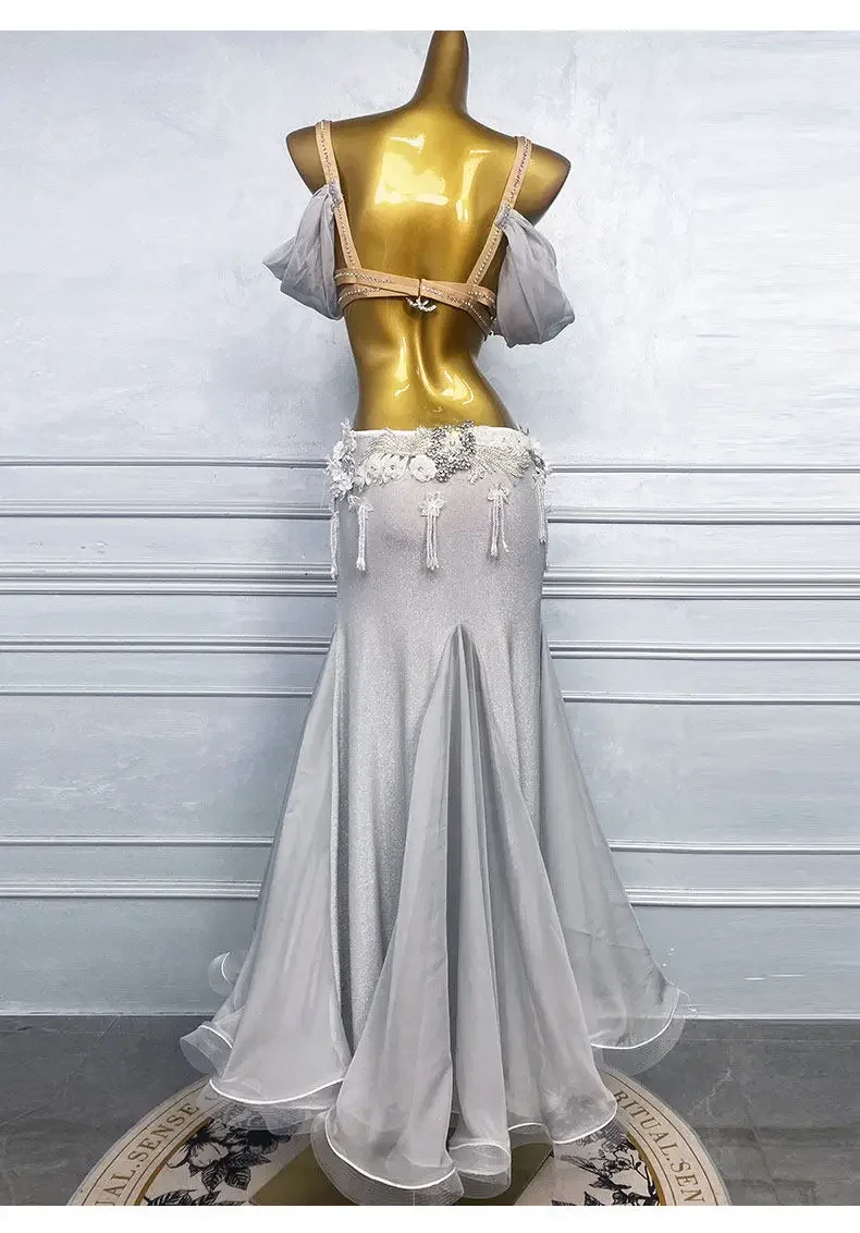 Kombiniertes Bauchtanz-Performancekleid, orientalisches arabisches Tanzkostüm, luxuriöse High-End-Bühnenbekleidung, professionelle Wettkampfkleidung – Detail 5