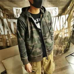Overfit Autumn Male Hoodie Camouflage High Quality Korean Style Aesthetic New In Designer Y2k Vintage Men's Hooded Sweatshirt