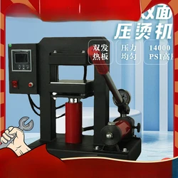 Manual hydraulic double-sided heating press 14000psi pressure with hydraulic gauge resin small household extractor