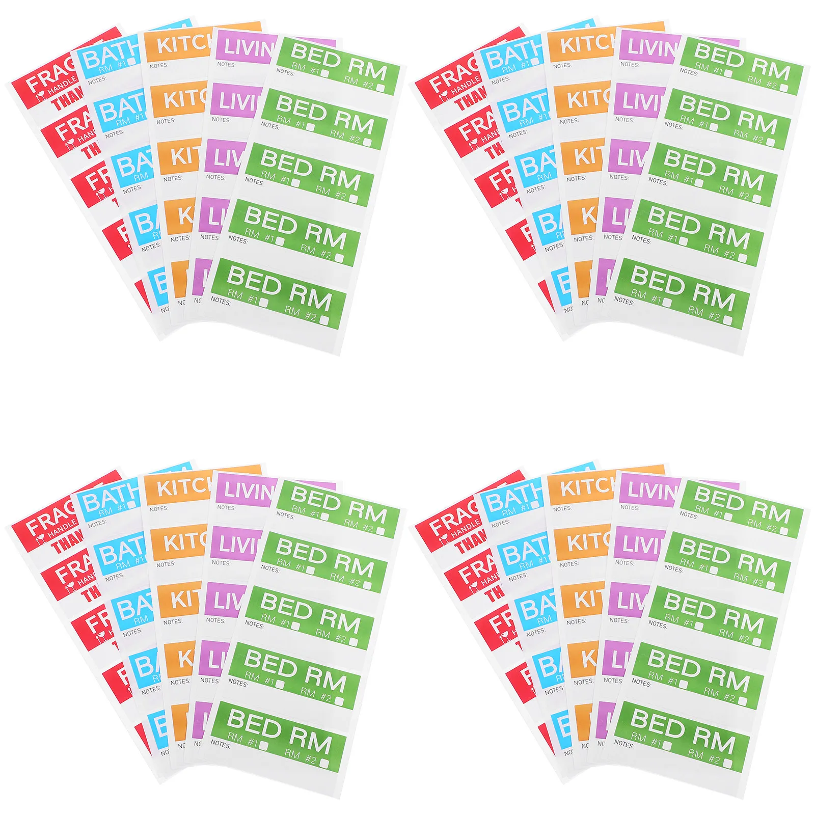 

20 Sheets Bright Color Moving Labels Large Printed Self-Stick Box Stickers for Moving Packing Shipping Storage Container