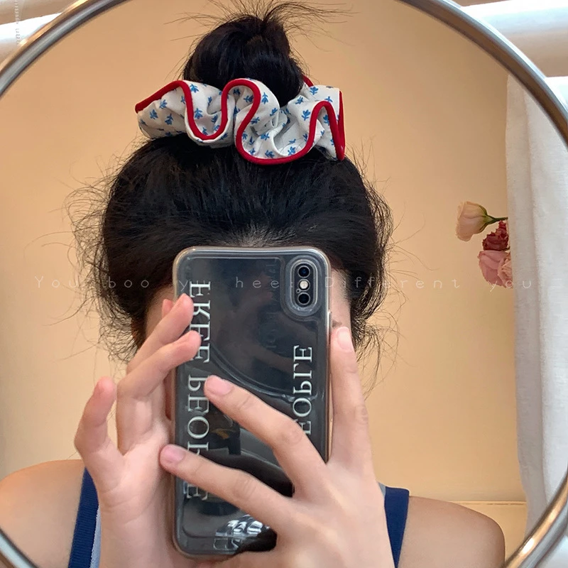 Coleteros a cuadros para el cabello, moda para chicas, tocados, tocados de tela para mujeres, accesorios florales para el cabello, vacaciones para el cabello de poni