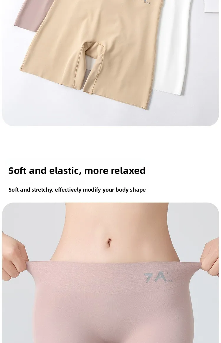 Sommer Neuheit: Damen-Shorts mit Hoher Taille, Nahtlose Sicherheitshose, Blendfreie, Abriebfeste Unterhose, Bauchweg-Effekt, Nicht-kräuselnde Basis-Hose – Detail 8
