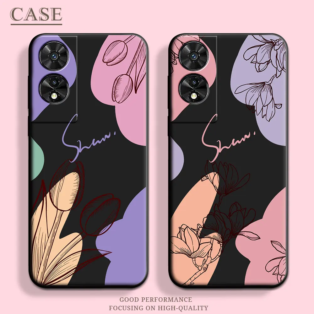 For TCL 505 (T509K)(T5094）Case Floral Soft Silicone Cute Cartoon TPU Phone Case For TCL 505 Couple Butterfly Back Cover Matte