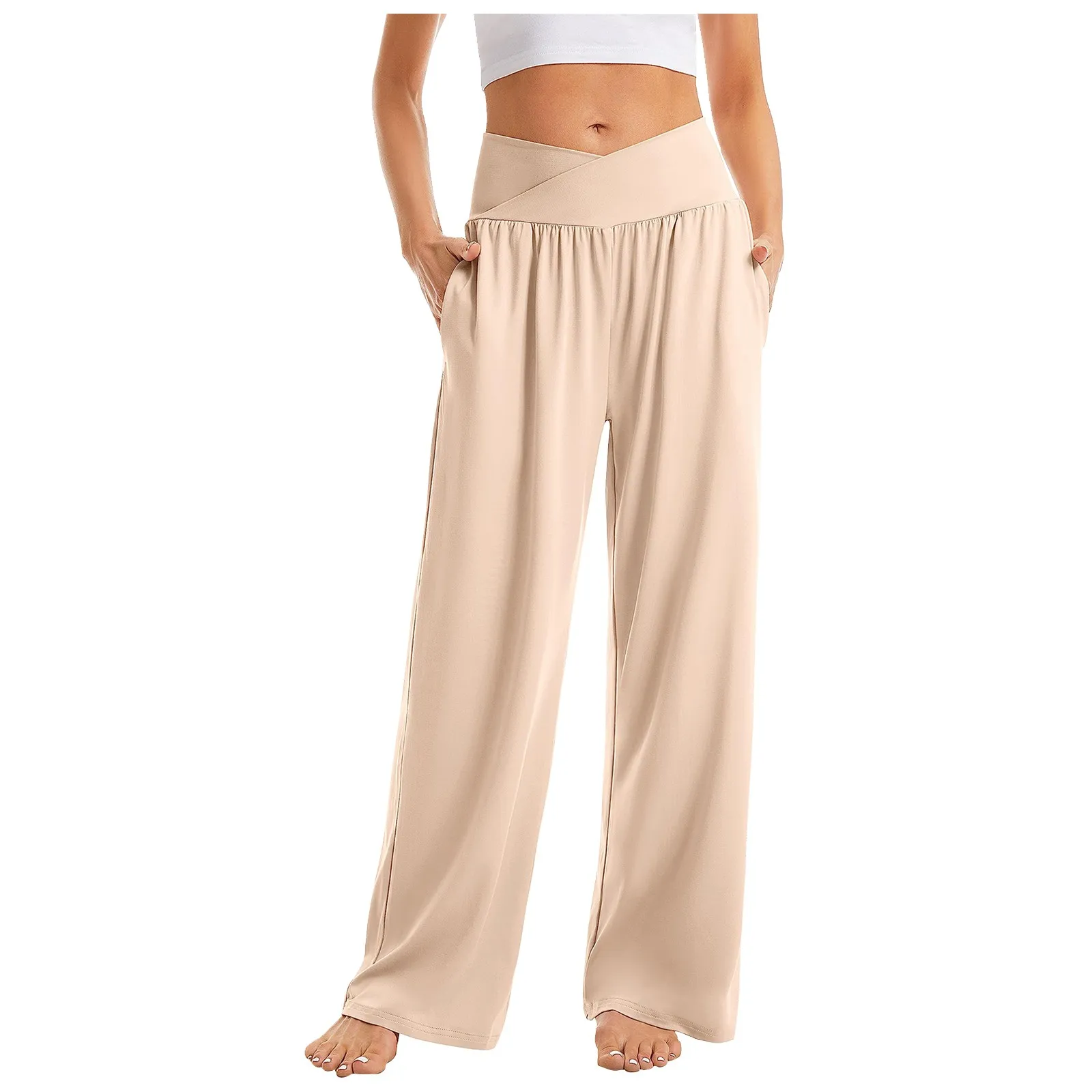 Wide Leg Pants For Women’S Sweatpants Straight Pants Bottom All-Math Plain Fitness Joggers Pants High Waist Travel Basic 2024