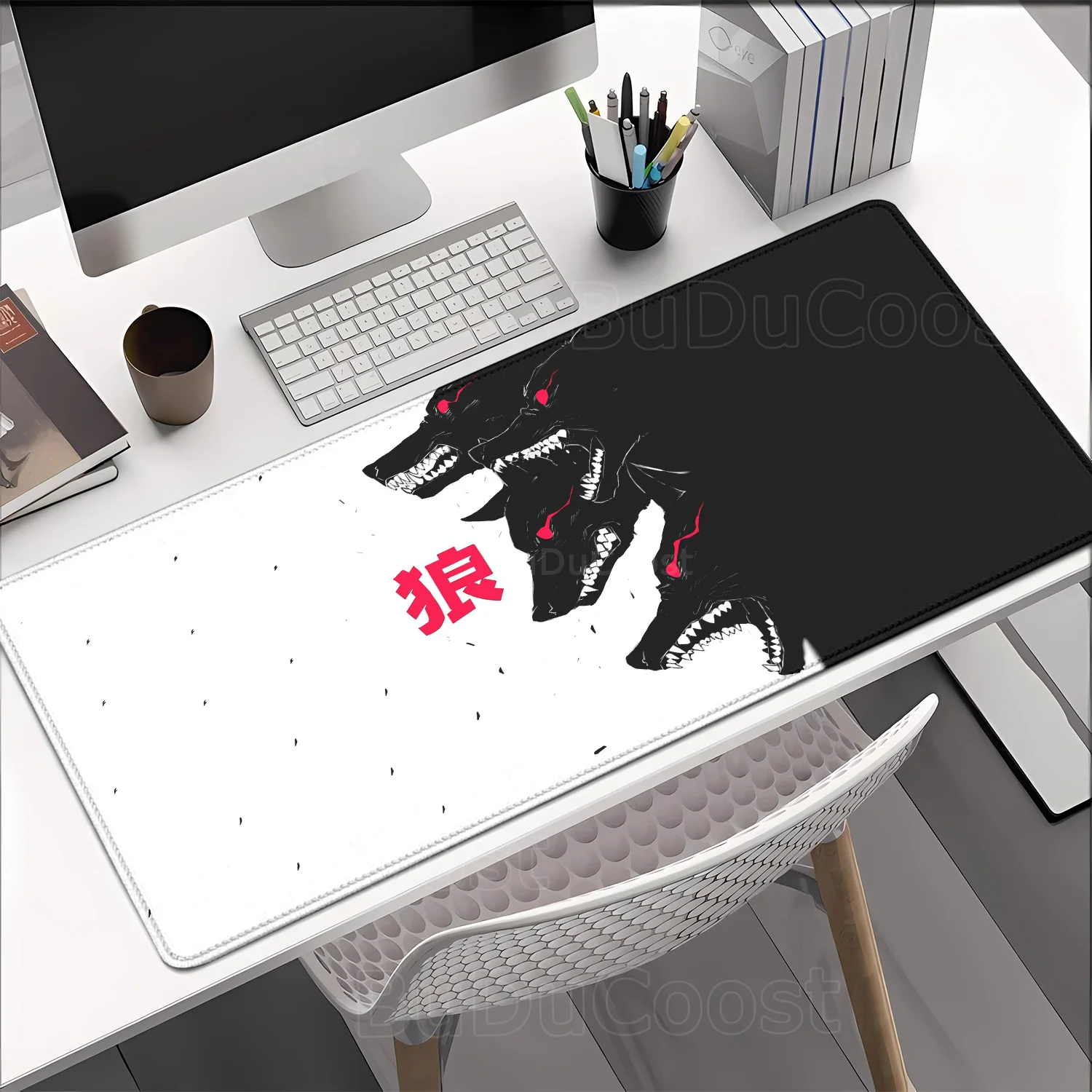 

Japanese Wolf MousePad Gaming Home Mousepad Keyboard Mat Office Carpet Laptop 40X90CM XXL Desk Accessory PC peripherals E-Sports