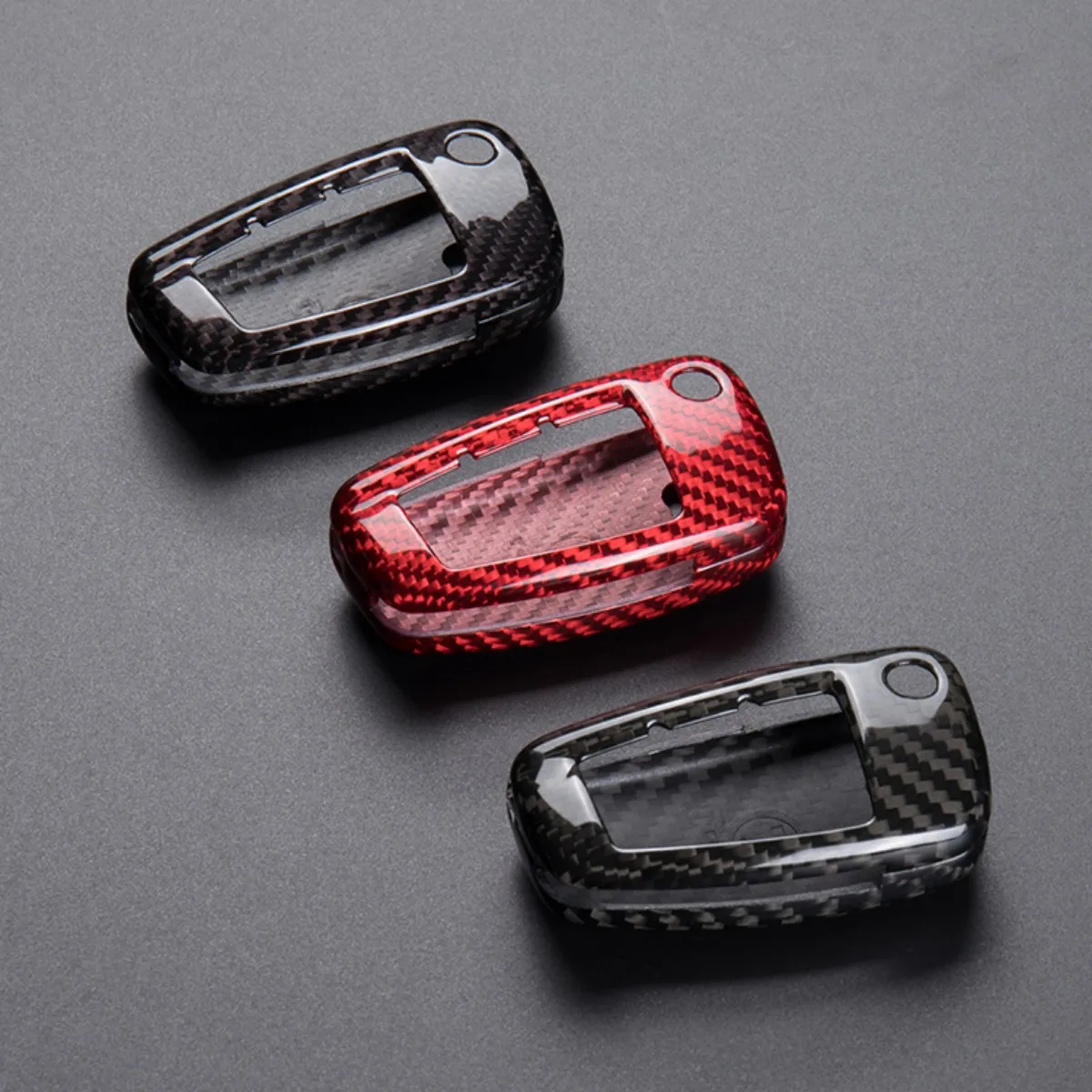 T-Carbon Carbon Fiber Car Folding Key Cover Full Case Shell For Audi A3 8L 8P A4 B6 B7 B8 C6 4F RS3 TT 8L 8V S3 C5 C6 Q3 Q7