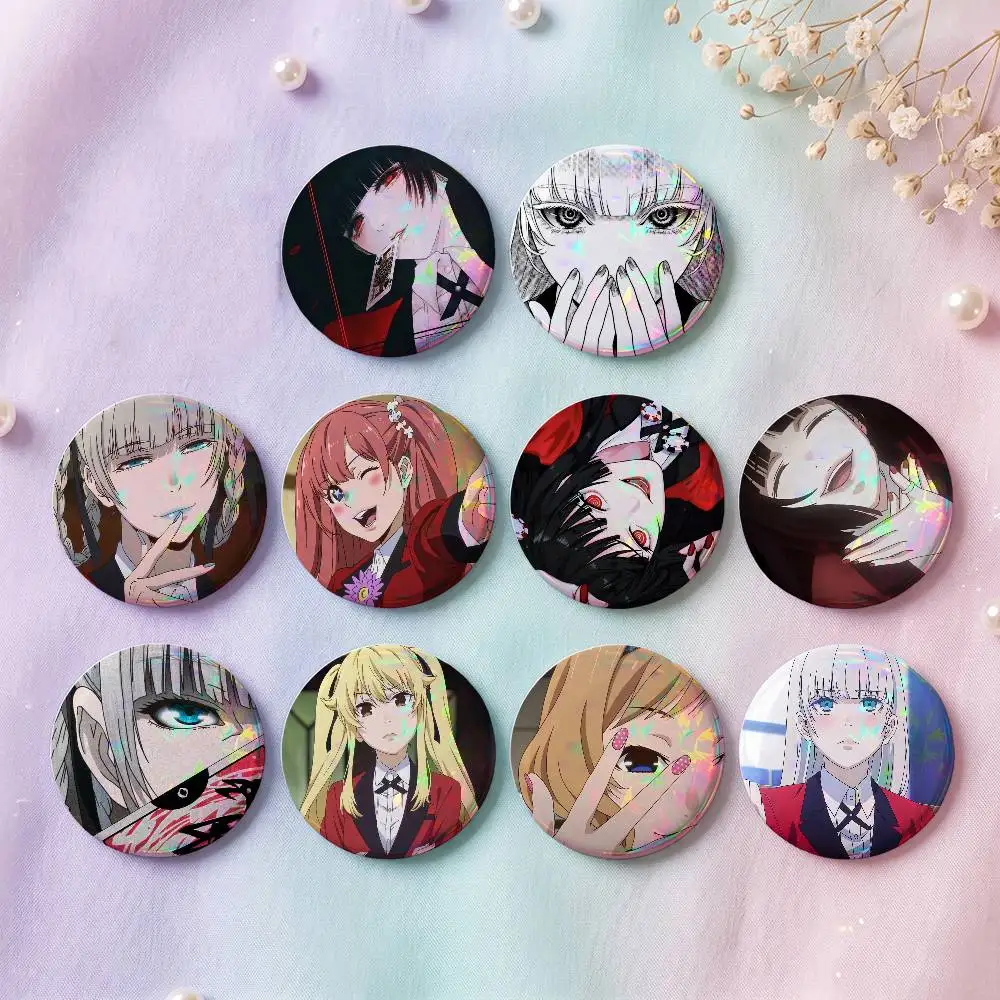 Anime K-Kakegurui Yumeko Jabami Badges 25 32 44 58 75 Mm Round Cosplay Pin Bag Decor Fans Collect Friends Gifts Brooch Souvenir