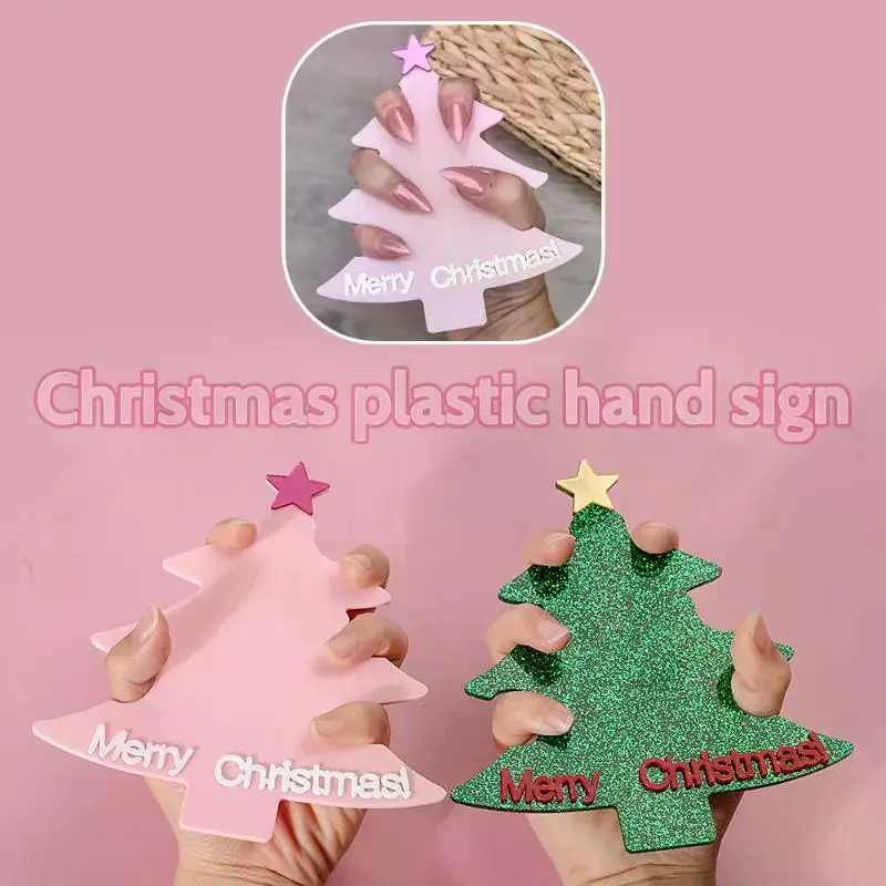 Karta ekspozycyjna do zdobienia paznokci z motywem choinki, tablica do manicure, dysk do zdjęć paznokci, akcesorium do salonu paznokci, rekwizyt fotograficzny dla stylistki paznokci, fotografia paznokci.