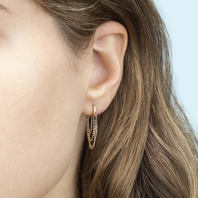 925 Sterling Silver Needle 1pcs Color Crystal 24K Gold Earrings Fashion Hoop Earrings for Women 2022 Luxury Jewelry Accessories