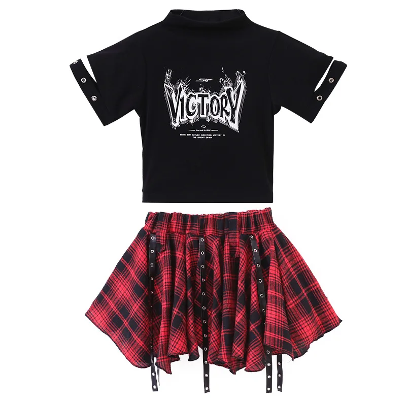 الهيب هوب فتاة مجموعة الأطفال الهيب هوب ملابس الفتيات الرقص الدعاوى الهيب هوب فتاة مجموعة قصيرة الأكمام المحاصيل التي شيرت الفتيات أزياء رقص الجاز