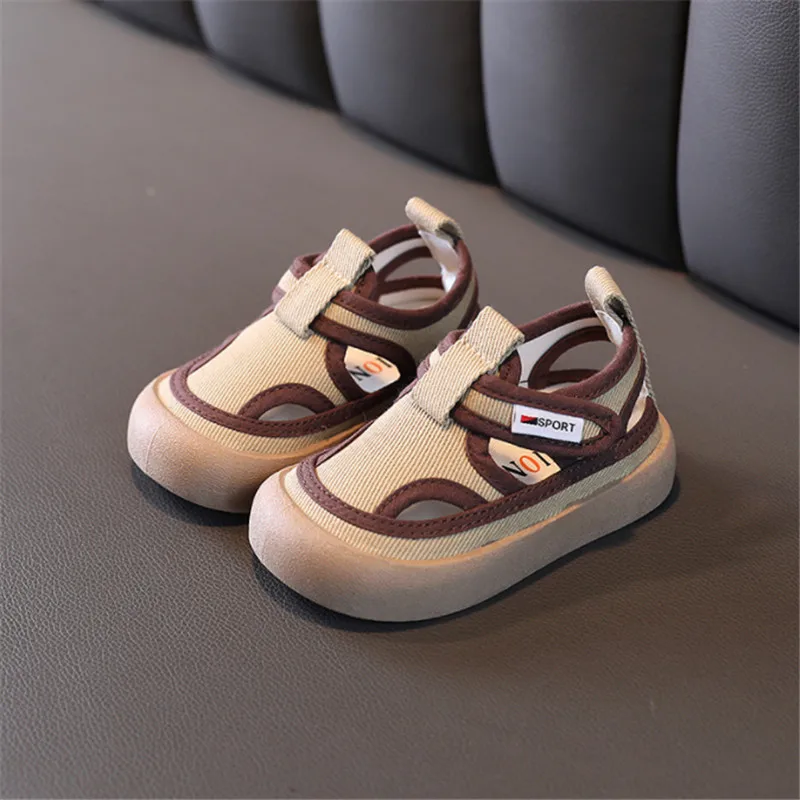 New Summer Children Canvas Shoes  Breathable Closed Toe Kids Sandals Non-slip Fashion Toddler Girls Boys Sandals EU 15-28