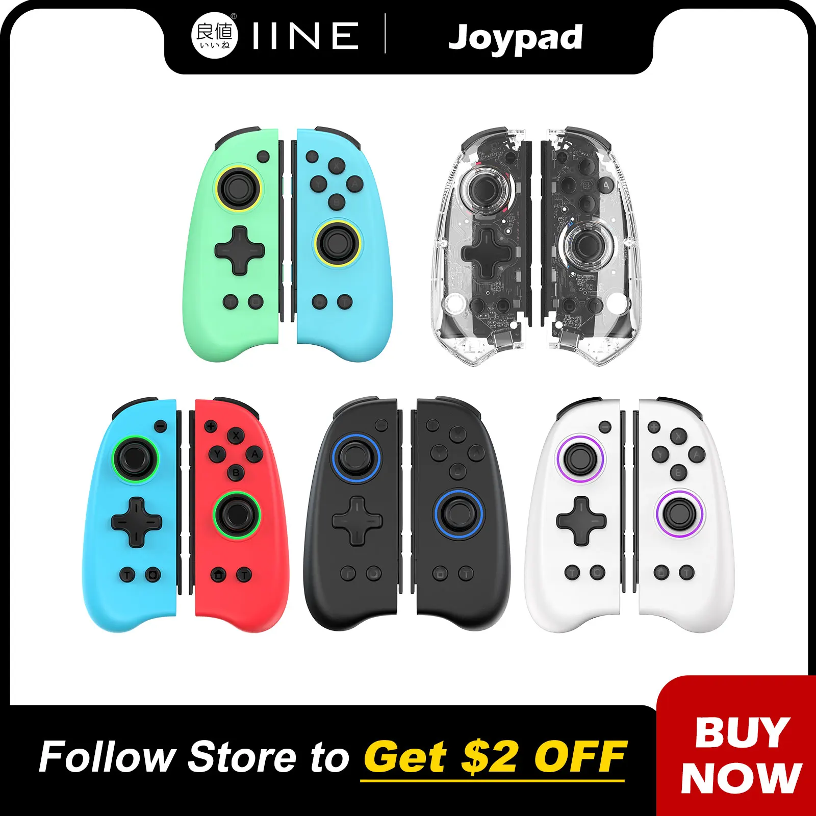 IINE Genius Joypad Auto Fire Wake Up Function Compatible Nintendo Swtich/Lite/OLED