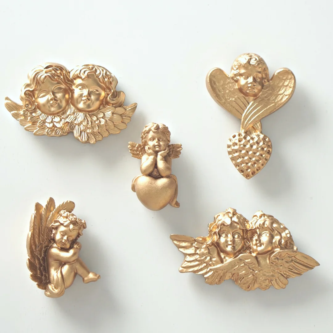 1 szt., naklejki na lodówkę Golden Angel, złote dekoracje do domu, pamiątki z podróży, naklejki ze zdjęciami, prezent na walentynki
