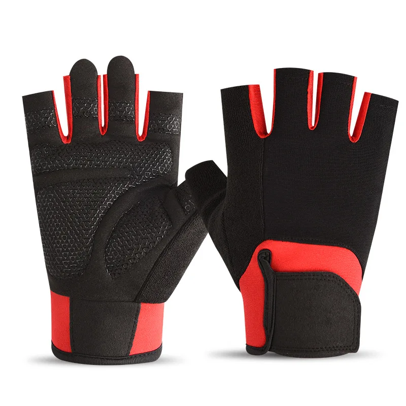 Gants coupe-vent demi-doigt pour cyclisme, mitaines en tissu LyJean-, écran tactile, vélo de route, vélo anti-alde, vélo long