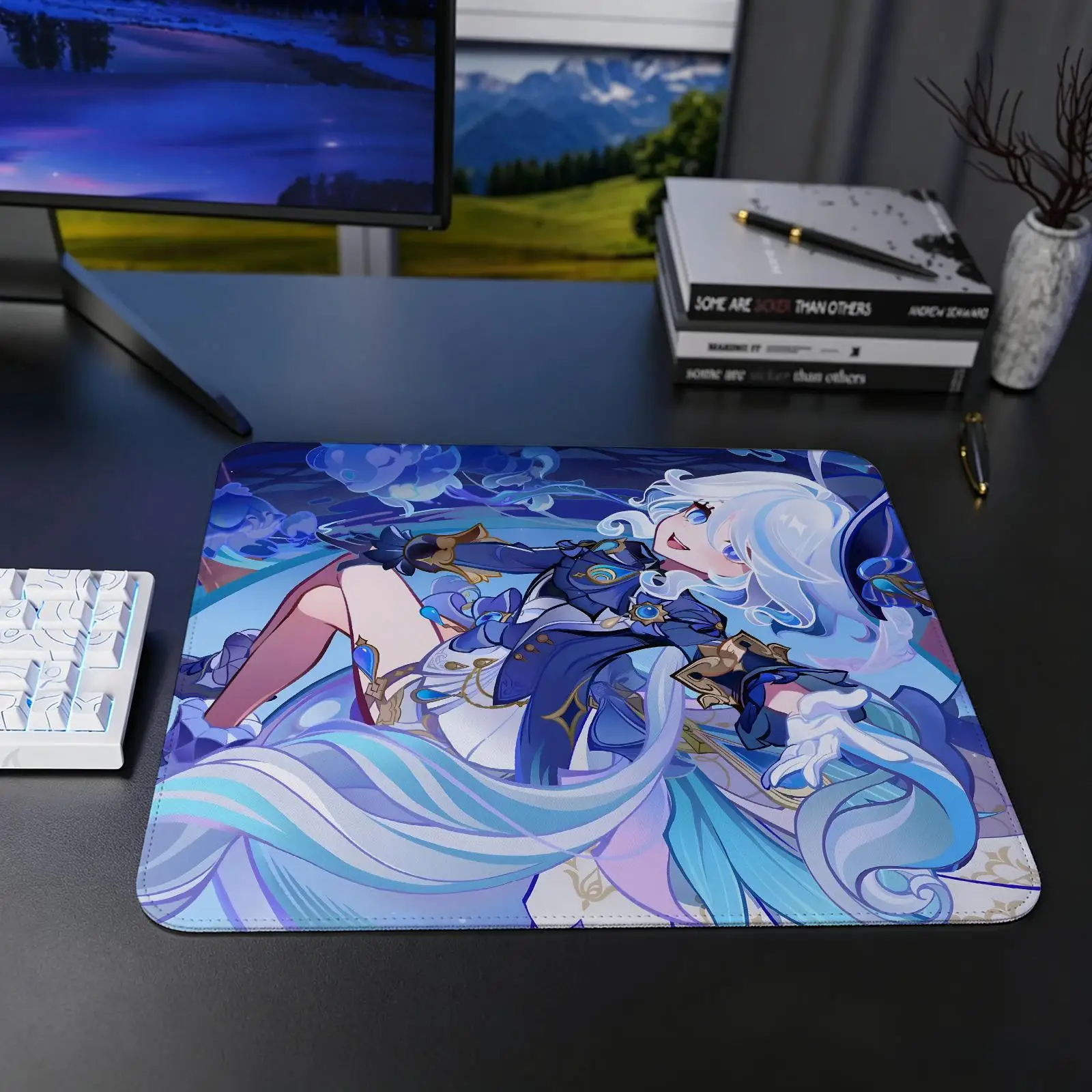 Genshin Impact Furina Mouse Pad Regular gaming mouse pad S/M/L size Office mouse pad Laptop desk mat Stitched edge mouse pad