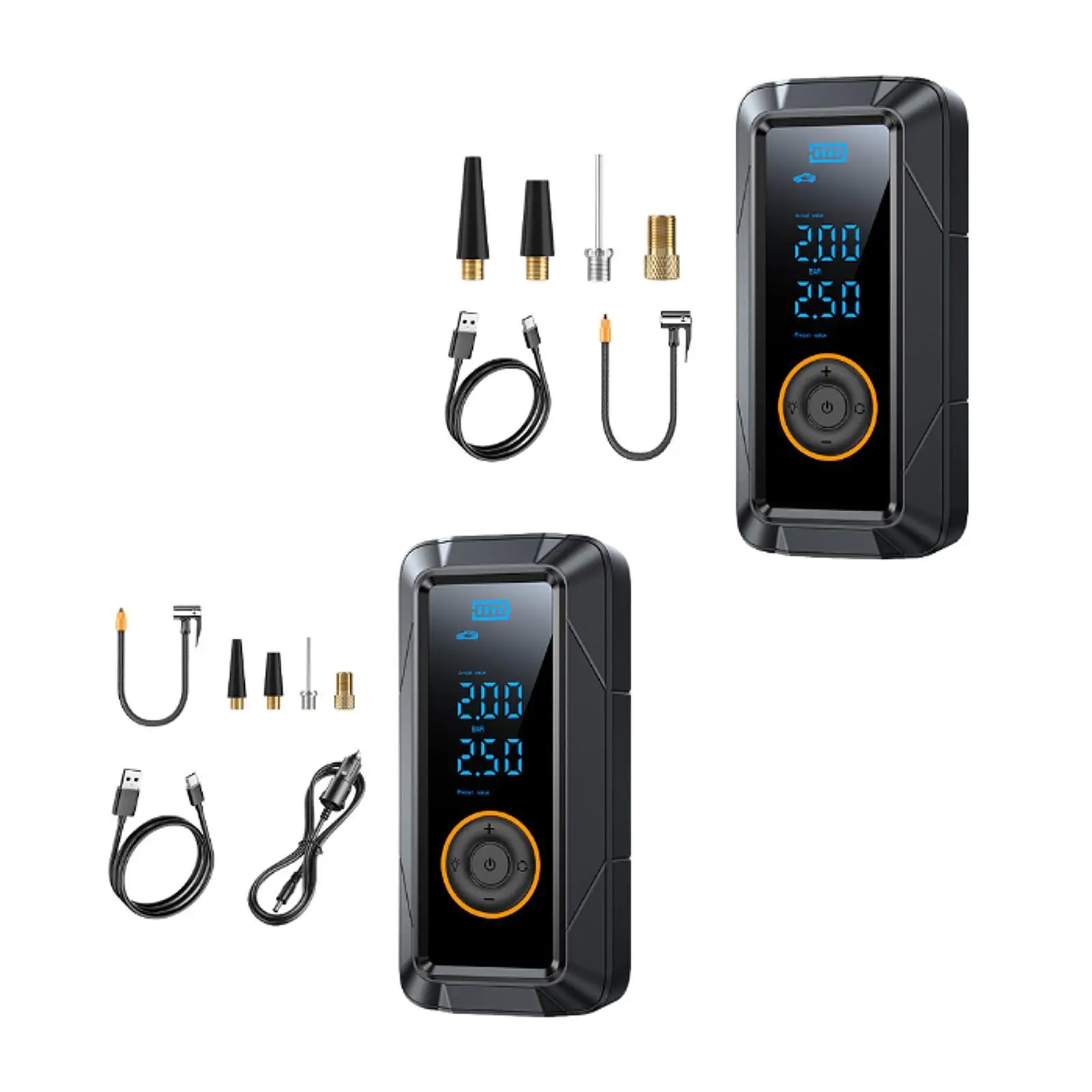 

Tire Inflator Power Bank Function with Digital Pressure Gauge for Motorcycle