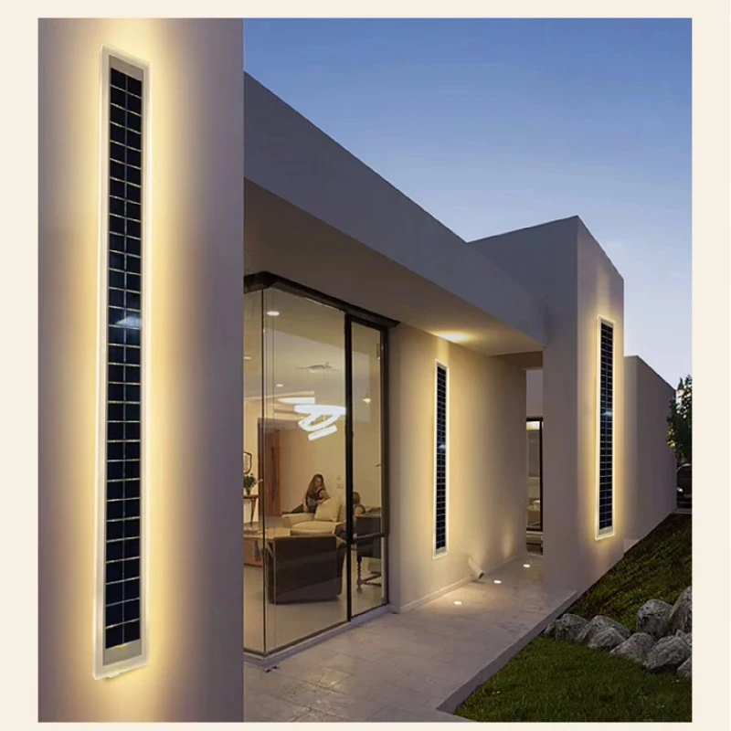 

Outdoor Solar Led Wall Lights 100cm Waterproof IP65 Long Wall Lamp for Garden Porch Light Washing Lamp for Courtyard