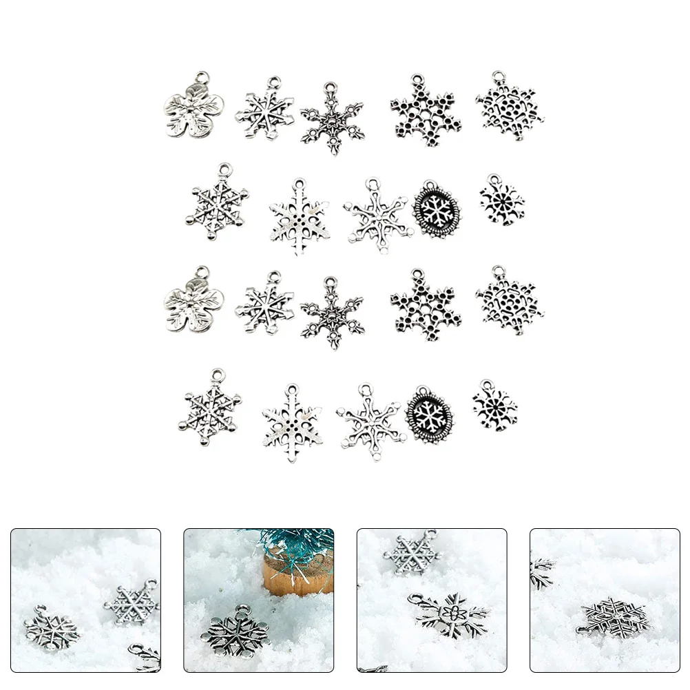 

20Pcs Alloy Snowflake Pendants Xmas Jewelry Accessories DIY Necklace Bracelet Making Christmas DIY Pendants Jewelry Accessories