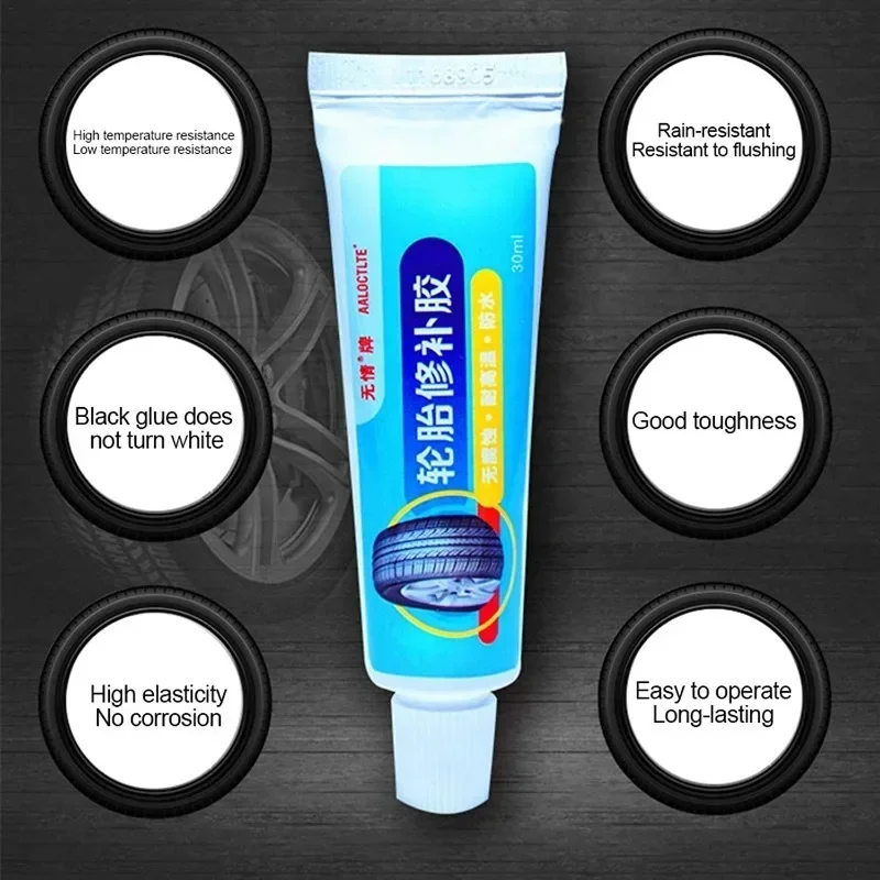 Car Tire Repair Glue Outer Tire Side Fill Cracks Scratches Strong Repair Tire Tool Wear Resistant High Temperature Vinyl