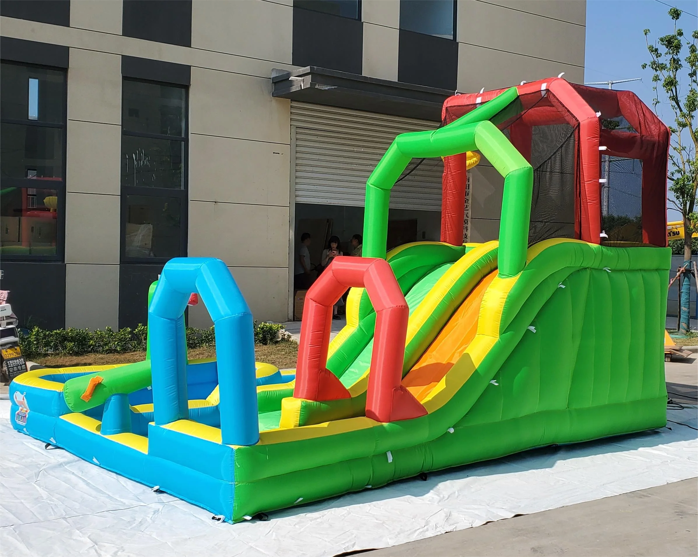 Inflatable Castle with Slide and Water Pool for Kids and Adults Multi Function Bounce House