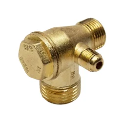 3-Port Air Compressor Check Valve Zinc Alloy Replacement Male Thread Check Valve Connecto