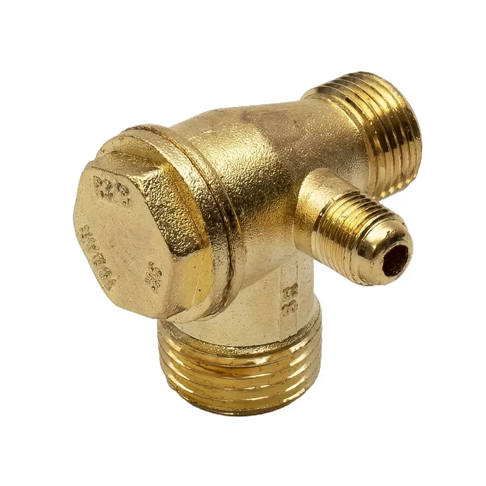 3-Port Air Compressor Check Valve Zinc Alloy Replacement Male Thread Check Valve Connecto