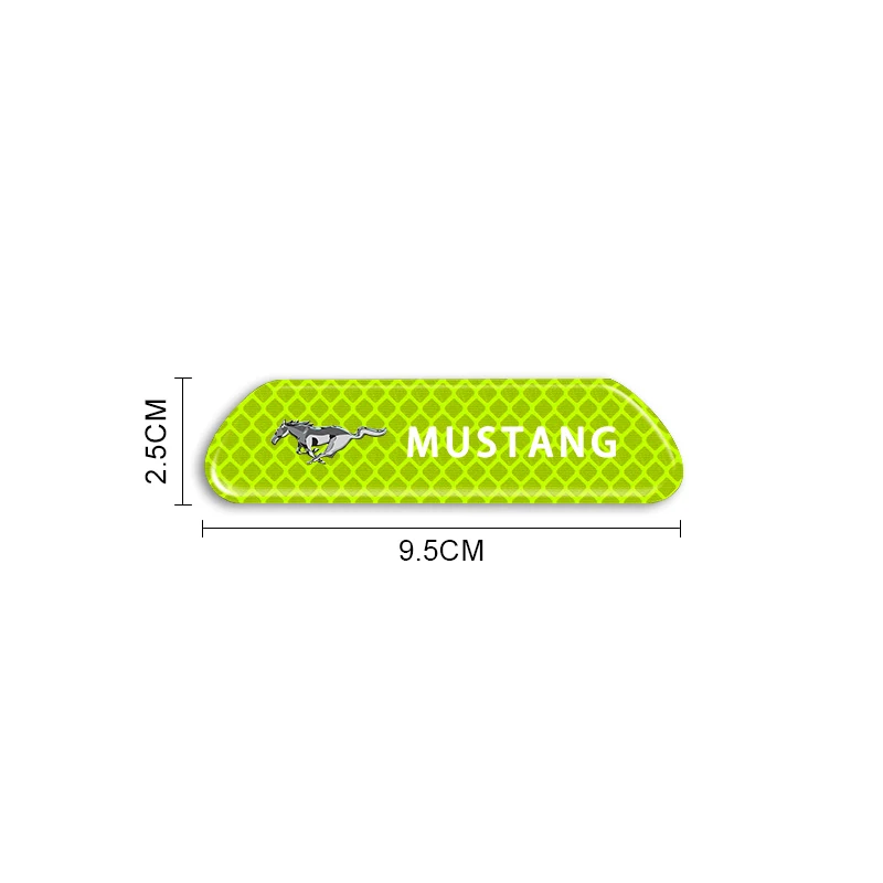 4PCS/set Car Door Reflective Sticker Night Light Warning Decal For Ford Mustang Universal Big Size Mustang Shelby GT 2015-2024