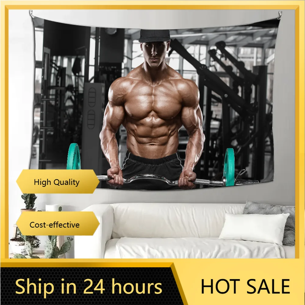 Muscle Belly Bodybuilding Tapestry Decoration party Background Hanging Cloth Bedroom Tapestry Room Decor Aesthetic