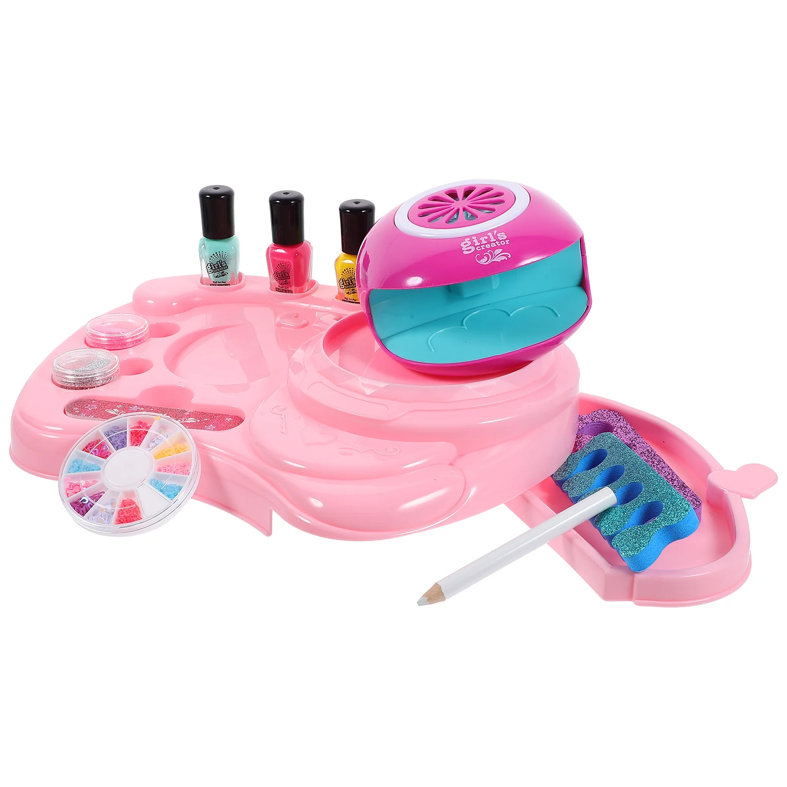 Kits de maquillaje ligeros de color rosa para niños, juego de juguetes para niñas, regalo de cumpleaños, Kit de esmalte para niños, juegos de juguetes, juego de decoración de uñas con