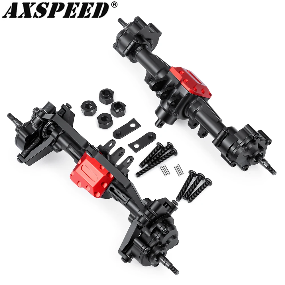 AXSPEED Aluminium-Portalachsen für Vorder- und Hinterachse für 1/18 RC Micro Crawler Auto TRX4M Upgrade-Zubehör