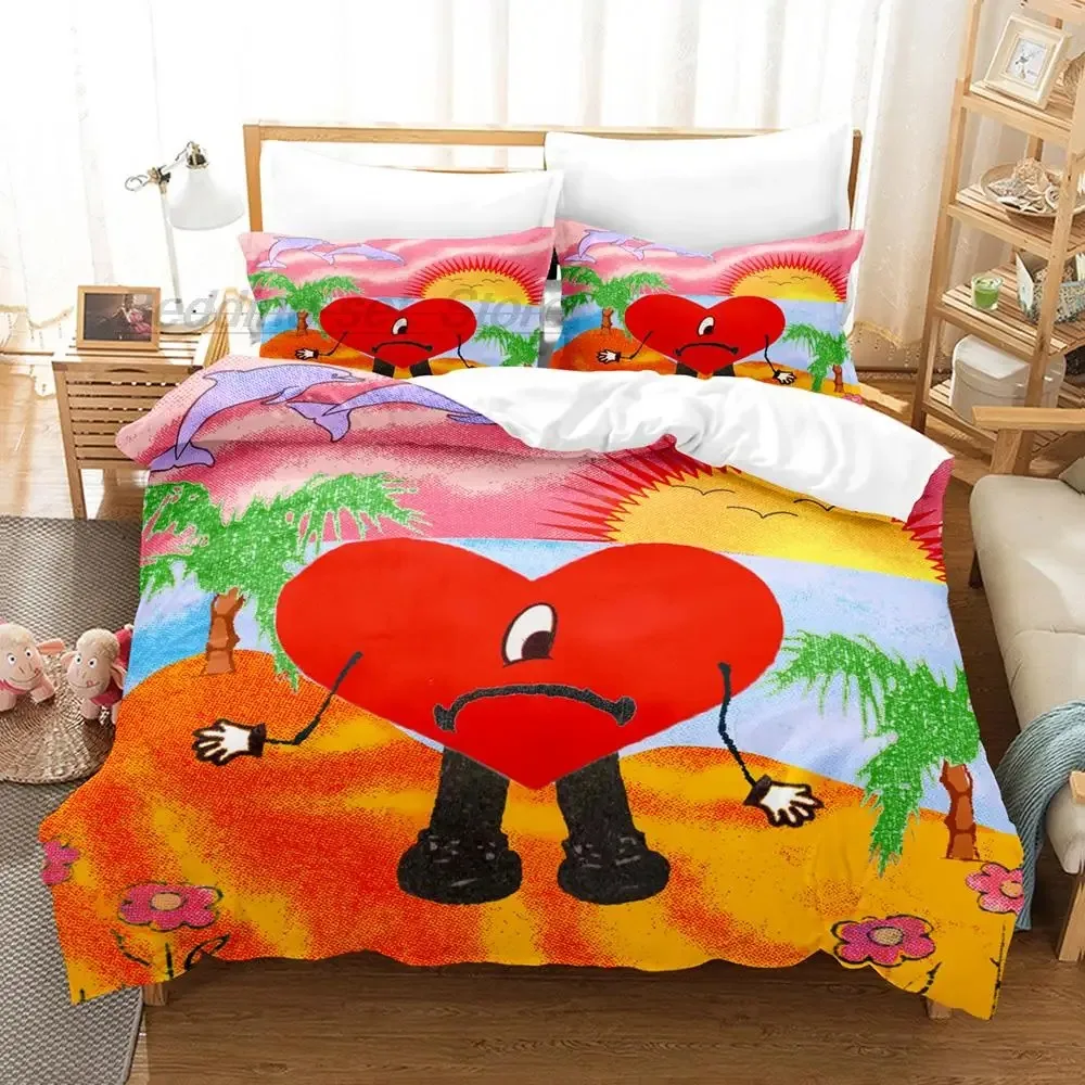 UN VERANO SIN TI Bedding Set Single Twin Full Queen King Size Bed Set Aldult Kid Bedroom Duvetcover Sets 3D Print Bad Bunny