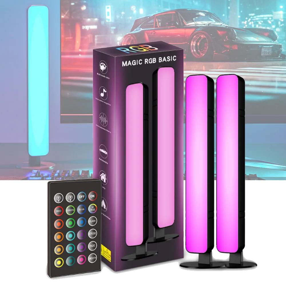 

USB LED Light Bar RGB Color Changing TV Backlight Remote Symphony Atmosphere Light Strips Music Rhythm Ambient Pickup Lamp Decor