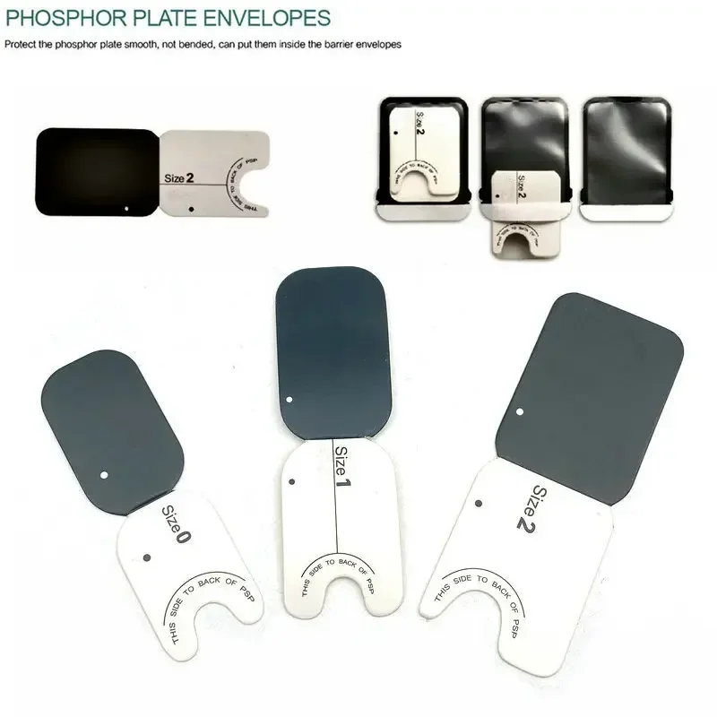 100 sztuk / pudełko Dental Phosphor Plate Koperty Płyta ochronna Materiał dentystyczny 3 rozmiary do wyboru — zdjęcie 3
