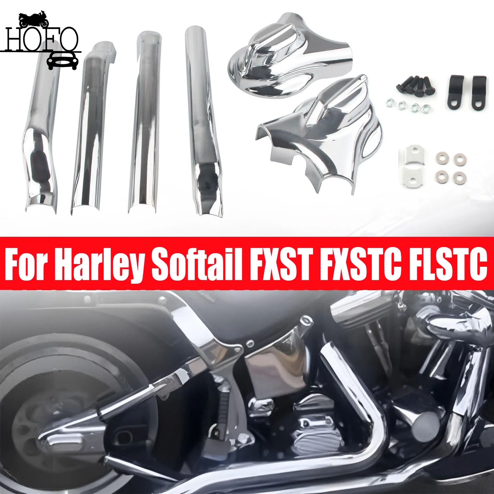 

Motorcycle Rear Phantom Swingarm Axle Covers Kit For Harley Softail FXST FXSTC FLSTC FXS FLS FLSTF FLSTFB FLSTN 6Pcs