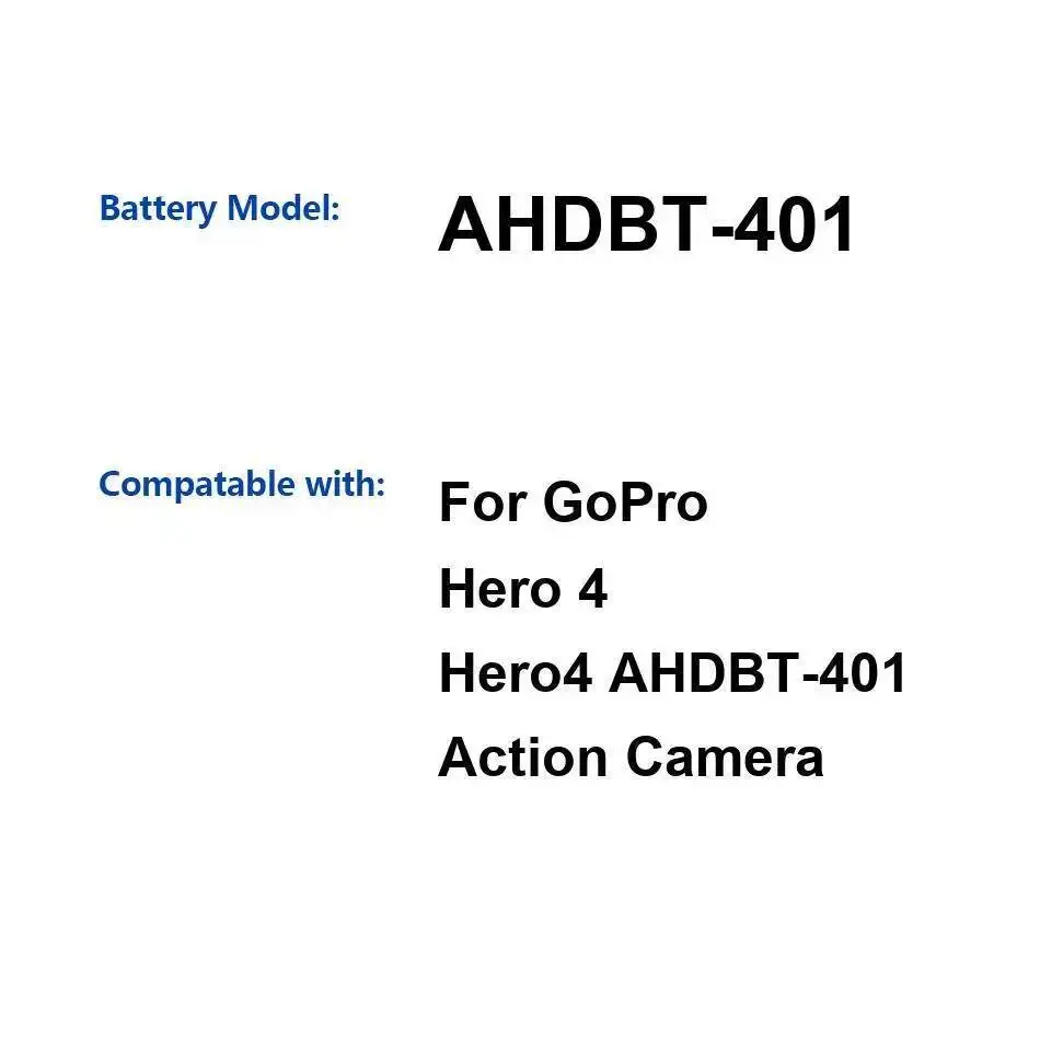 Battery AHDBT-401 AHDBT-501 AHDBT-10 CHDHA-301 800mAh-1780mAh For gopro 4 HD Hero 4 hero+LCD HWBL 1 Plus 5 6 7 9 10 11 12