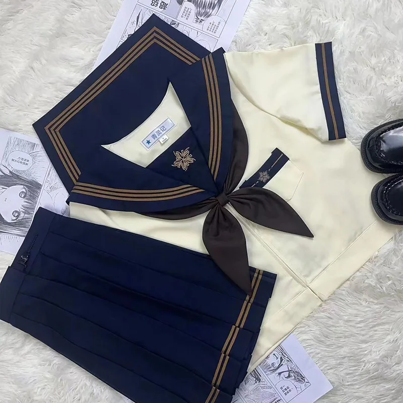 Costume cosplay uniforme scolastica per ragazze uniforme scolastica giapponese Anime Girl Lady Lolita Sailor Top cravatta gonna a pieghe