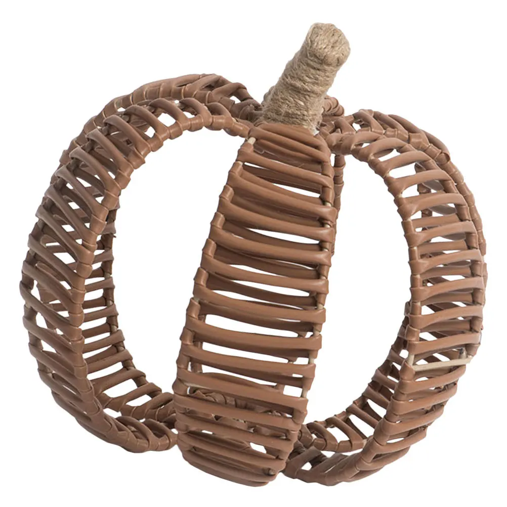 

Handwoven Small Pumpkin Adornment Iron Wire Woven Desktop Decoration Halloween Party Supply Woven Pumpkin Model